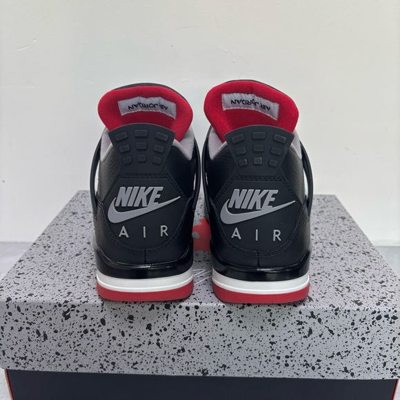 Brand New Retro 4 ‘Bred Reimagined’ Men’s Black/Red Sneakers Trainers - Picture 6 of 6